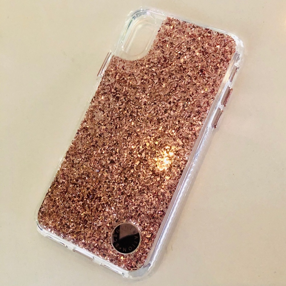 BCBGeneration Rose Gold Glitter iPhone X Case